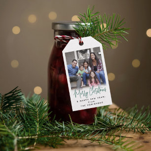 Alle Texte Modernes, einfaches, grünes Script & Fo Geschenkanhänger