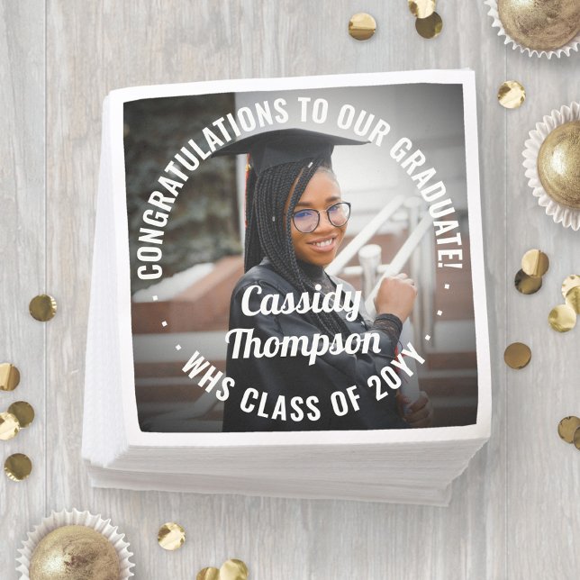 Alle Texte Modernes Foto Einfach Eleganter Abschlu Serviette (Von Creator hochgeladen)