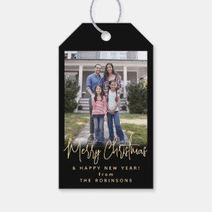 Alle Texte Modernes Skript Einfaches Foto Schwarz  Geschenkanhänger