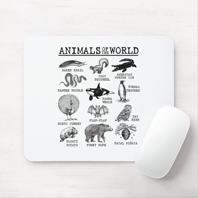 Alle Tiere der Welt Vintages Tiermädchen Mousepad (Mit Mouse)