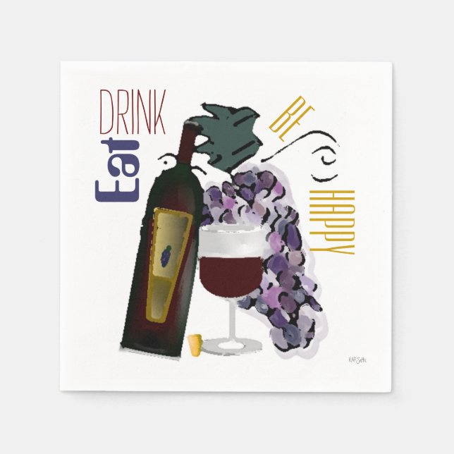 Alle Trauben im Wein Serviette (Vorderseite)