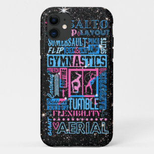 Alle Über Gymnastik Typografie in Rosa und Blau Case-Mate iPhone Hülle