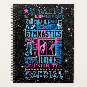 Alle Über Gymnastik Typografie in Rosa und Blau Planer