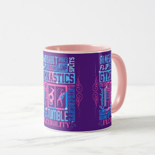 Alle Über Gymnastik Typografie in Rosa und Blau Tasse