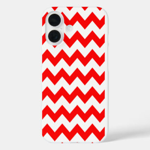 Alle über Zickzack Druckfarben Weiß und Rot Zig Za iPhone 16 Hülle