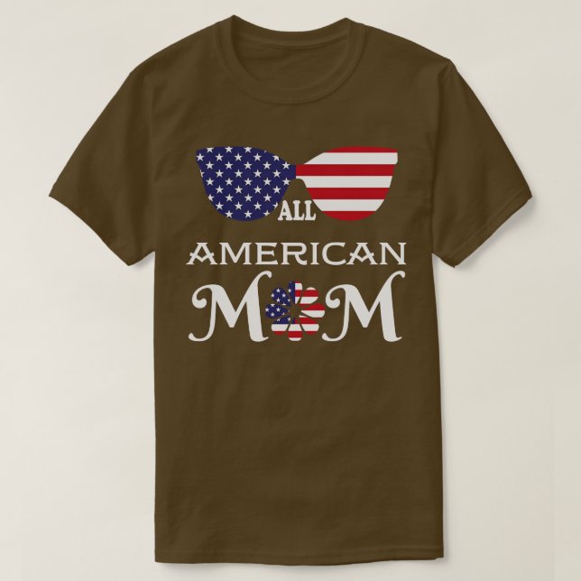 Alle US-Flaggensonnenbrillen der amerikanischen MA T-Shirt (Design vorne)