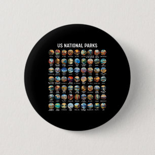Alle Us Nationalpark-Checkliste Bucket List Of Nat Button