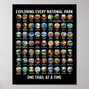 Alle US-Nationalpark-Checkliste Bucket List Of Nat Poster