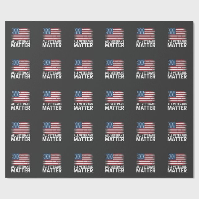 Alle Veteran Matter American 4. Juli Patriotic Geschenkpapier (Flach)