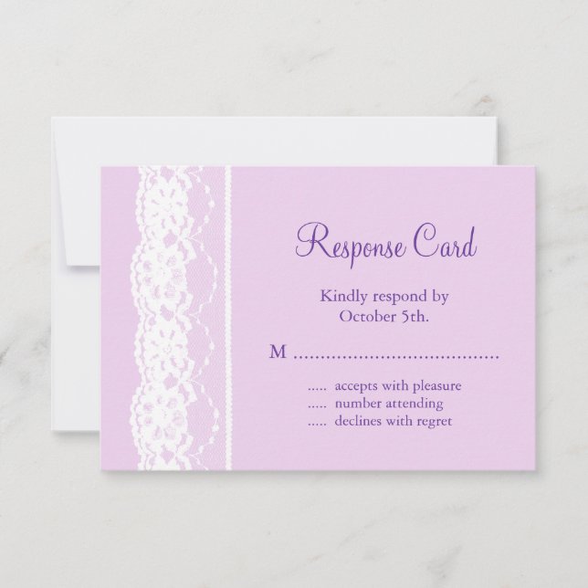 Alle Vintagen französischen Lace UAWG (lilac) RSVP Karte (Vorderseite)