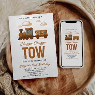 Alle Vintagen Züge 2. Geburtstag Party Einladung