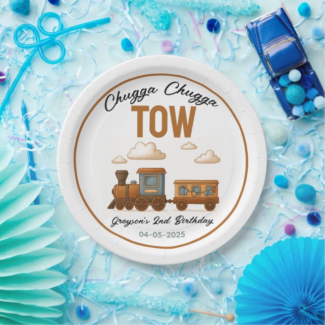 Alle Vintagen Züge 2. Geburtstag Party Pappteller (Party)