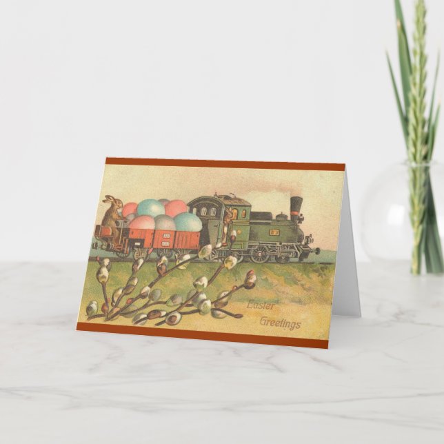 Alle Vorräte! Der Osterzug! Feiertagskarte (Vorderseite)