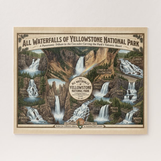 Alle Wasserfälle des Yellowstone Puzzle (Horizontal)