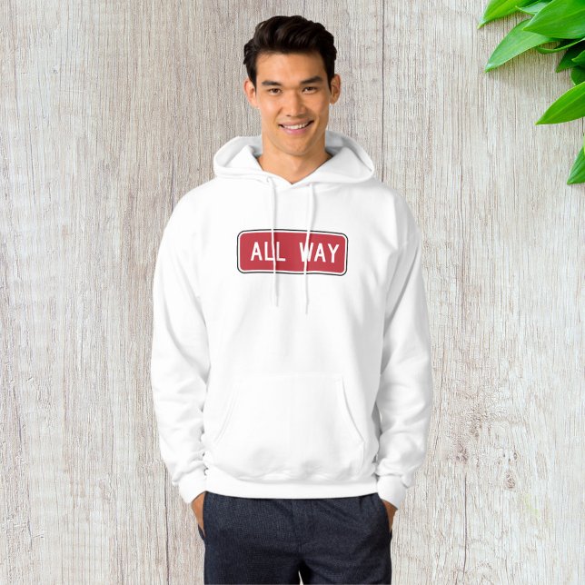 Alle Wege Classic Red Traffic Street Sign Hoodie (Von Creator hochgeladen)