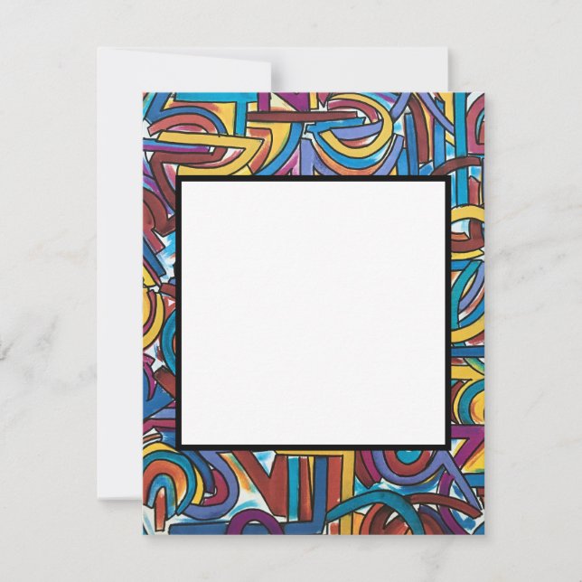 Alle Wege gehen dorthin handgemalte Abstrakte Kuns Mitteilungskarte (Vorderseite)