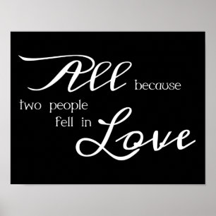 Alle, weil zwei Leute in Liebe-Plakat fielen Poster