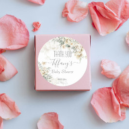 Alle weißen Babydusche silberweiße Blütengefälligk Runder Aufkleber