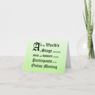 Alle Welten eine Bühne Clever Holiday Card Dankeskarte