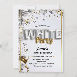 Alle White Affären oder Party Einladungen