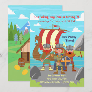 Alle Wikinger-Kinder zur Geburtstagsfeier eingelad Einladung
