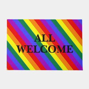 Alle willkommenen LGBT-Farben Türmatte