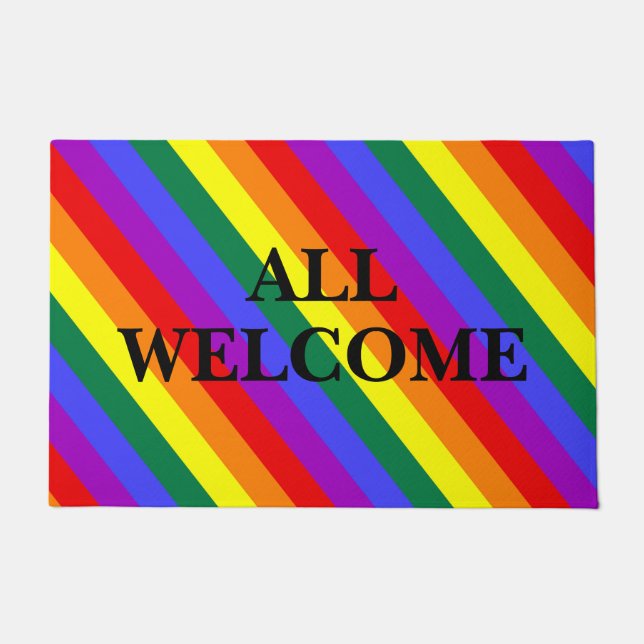 Alle willkommenen LGBT-Farben Türmatte (Vorderseite)