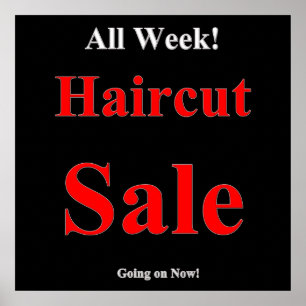 Alle Woche Haircut Sale Poster Matte