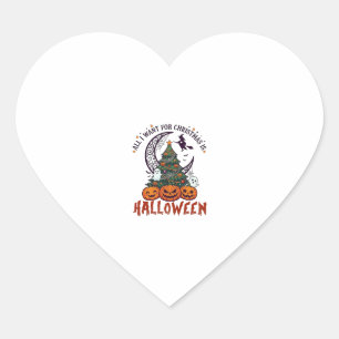 Alle wollen Weihnachten Halloween Baum Kürbisse Ge Herz-Aufkleber