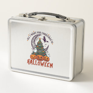 Alle wollen Weihnachten Halloween Baum Kürbisse Ge Metall Brotdose