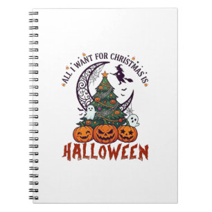 Alle wollen Weihnachten Halloween Baum Kürbisse Ge Notizblock