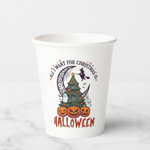 Alle wollen Weihnachten Halloween Baum Kürbisse Ge Pappbecher