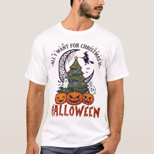 Alle wollen Weihnachten Halloween Baum Kürbisse Ge T-Shirt
