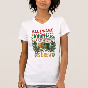 Alle wollen Weihnachtsbrau-Biergläser Fichten Hopf T-Shirt