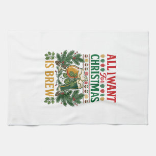 Alle wollen Weihnachtsbrau-Biergläser Tannen-Hopfe Geschirrtuch