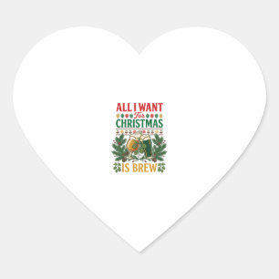 Alle wollen Weihnachtsbrau-Biergläser Tannen-Hopfe Herz-Aufkleber