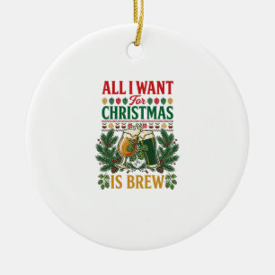 Alle wollen Weihnachtsbrau-Biergläser Tannen-Hopfe Keramik Ornament