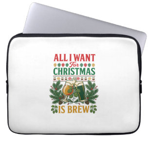 Alle wollen Weihnachtsbrau-Biergläser Tannen-Hopfe Laptopschutzhülle