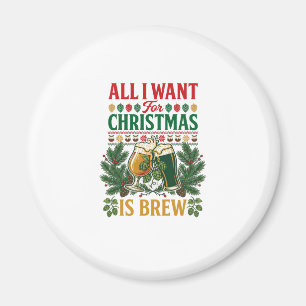 Alle wollen Weihnachtsbrau-Biergläser Tannen-Hopfe Magnet