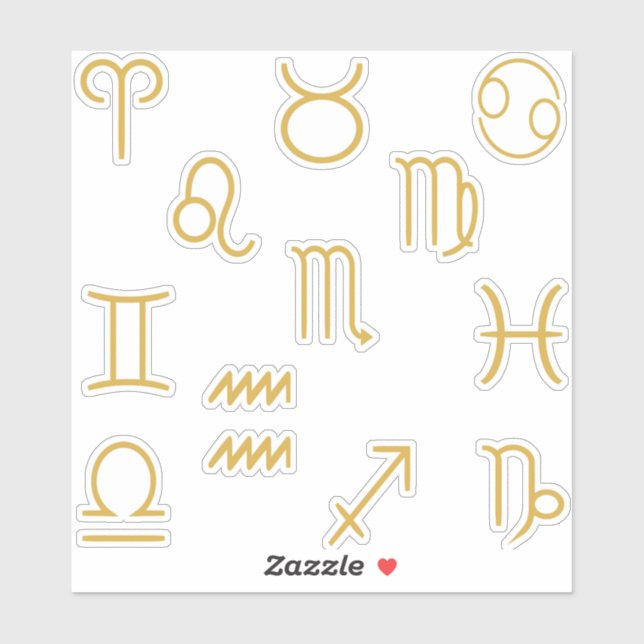 Alle Zodiac Symbols Set Pack Aufkleber (Blatt)