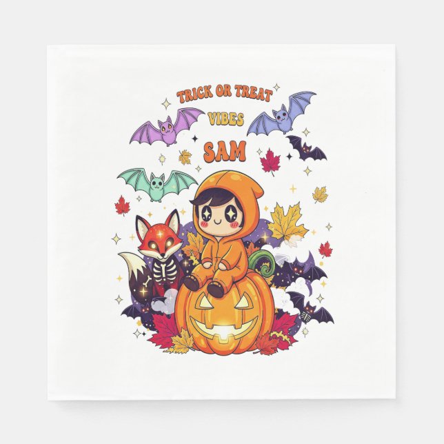 Alle zum Halloween-Lehrer-Geist gebucht Serviette (Vorderseite)