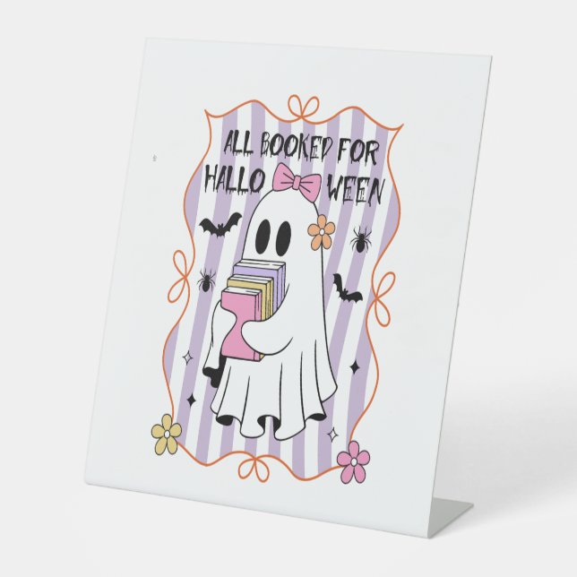 Alle zum Halloween-Lehrer-Geist gebucht Sockelschild (Vorderseite)