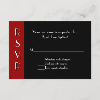 Alle zweckgebundenen Art Deco UAWG Response Card RSVP Karte