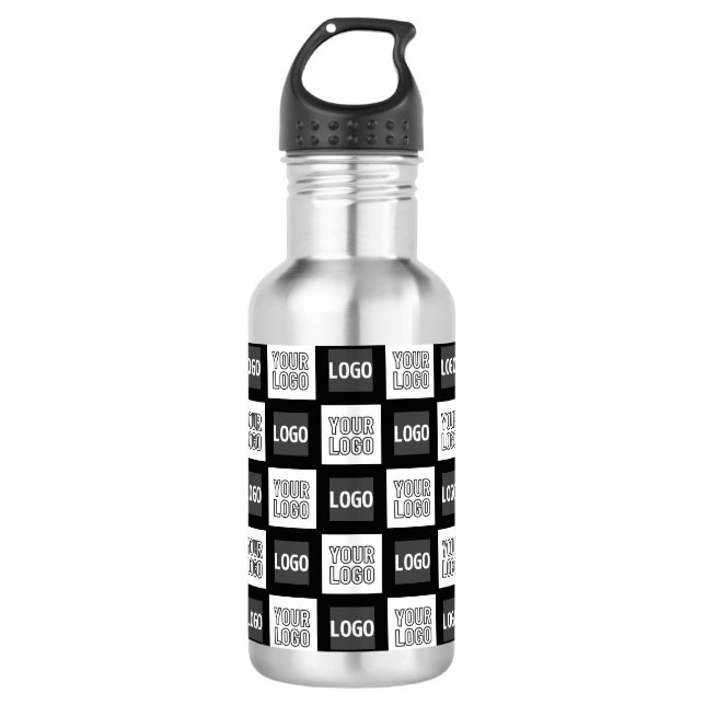 Alle zwei Logos oder Bilder, die sich wiederholen Edelstahlflasche (Vorderseite)