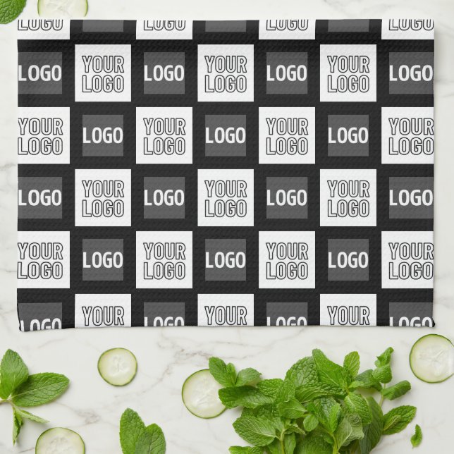 Alle zwei Logos oder Bilder, die sich wiederholen Geschirrtuch (Gefaltet)