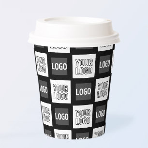 Alle zwei Logos oder Bilder, die sich wiederholen Pappbecher
