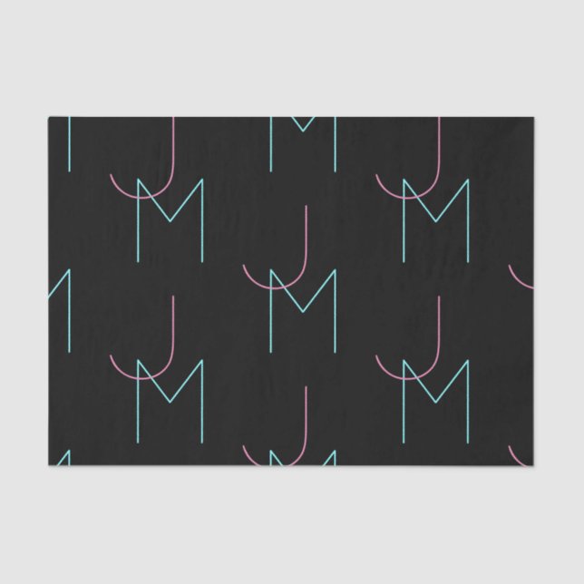 Alle zwei modernen gepolsterten Initialen sind sti Seidenpapier (Vorderseite)