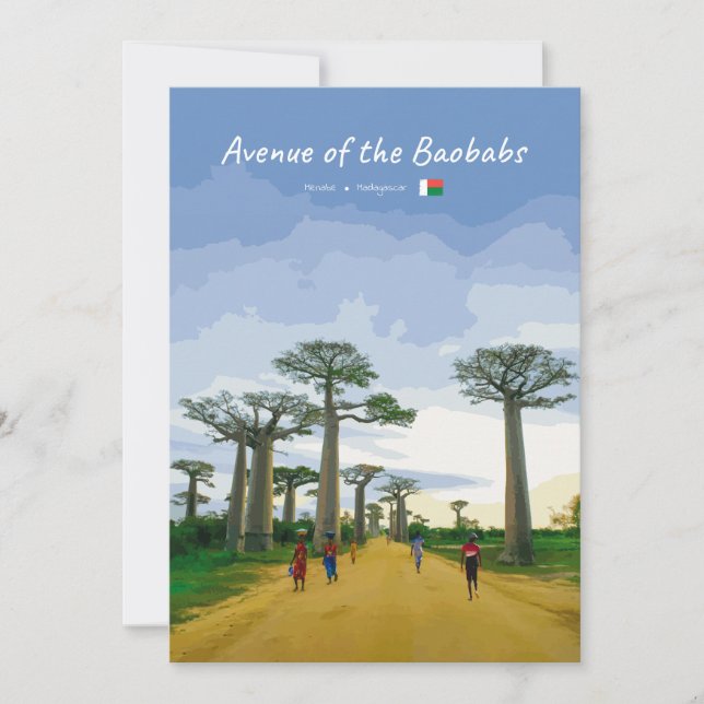 Allee der Baobabs, Madagaskar - Landschaft Einladung (Vorderseite)