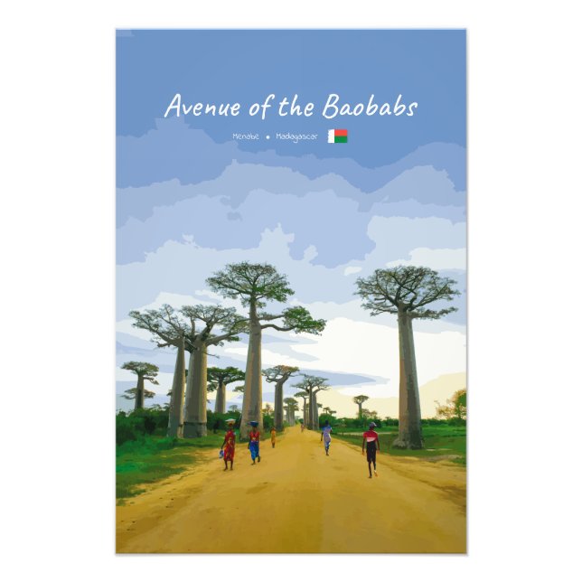 Allee der Baobabs, Madagaskar - Landschaft Fotodruck (Vorne)