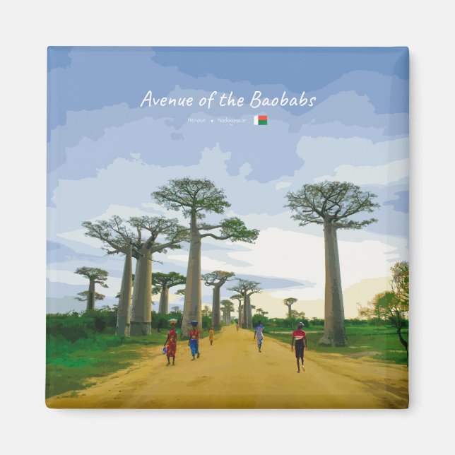 Allee der Baobabs, Madagaskar - Landschaft Magnet (Vorne)